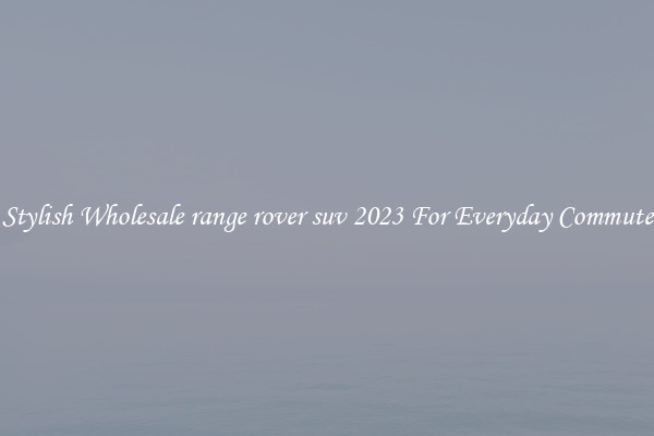 Stylish Wholesale range rover suv 2023 For Everyday Commute
