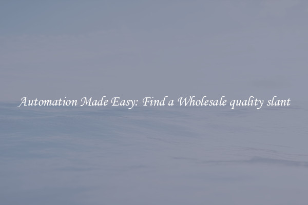  Automation Made Easy: Find a Wholesale quality slant 