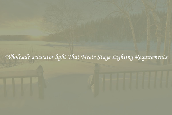 Wholesale activator light That Meets Stage Lighting Requirements