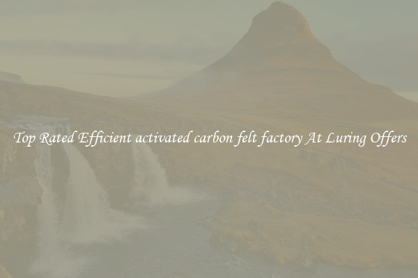 Top Rated Efficient activated carbon felt factory At Luring Offers